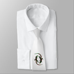 Yin Yang Lizards Silver Krawatte