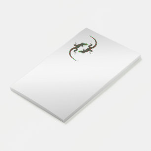 Yin Yang Lizards Silver Post-it Klebezettel