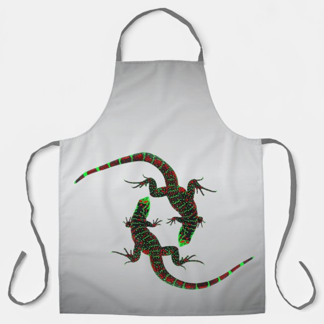 Yin Yang Lizards Silver Schürze (Vorderseite)