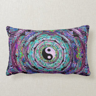 Yin Yang Mandala in den lila Farben Lendenkissen