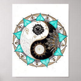 Yin Yang Mandala Poster