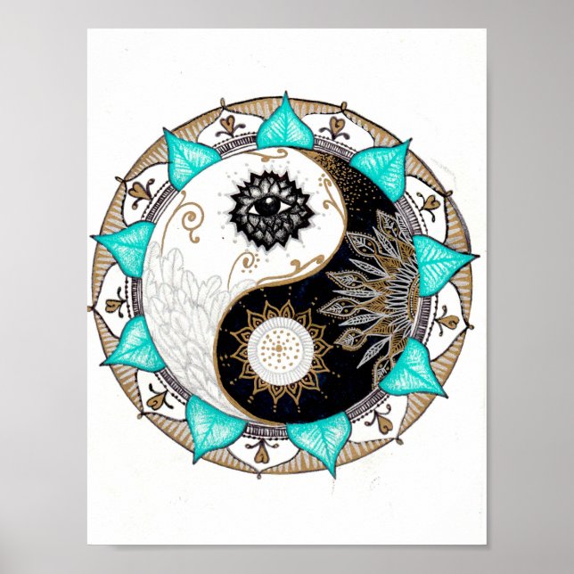 Yin Yang Mandala Poster (Vorne)