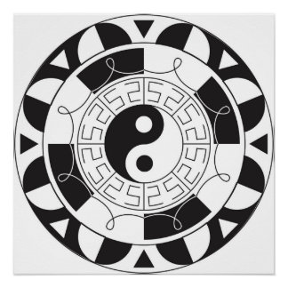 Yin Yang Mandala Poster