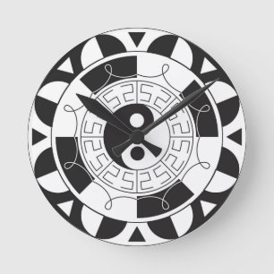 Yin Yang Mandala Runde Wanduhr