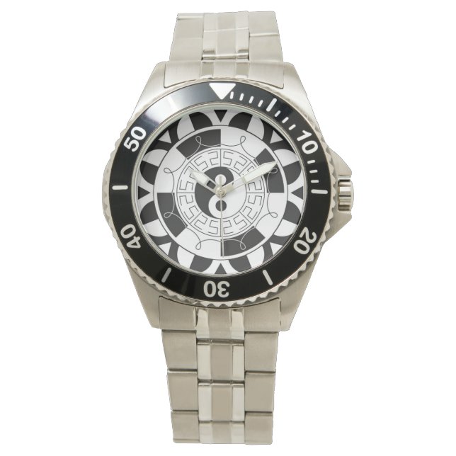 Yin Yang Mandala Watch Armbanduhr (Vorderseite)