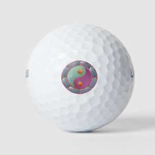 Yin Yang Medaillon Violett Türkis Golfball