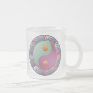 Yin Yang Medaillon Violett Türkis Mattglastasse