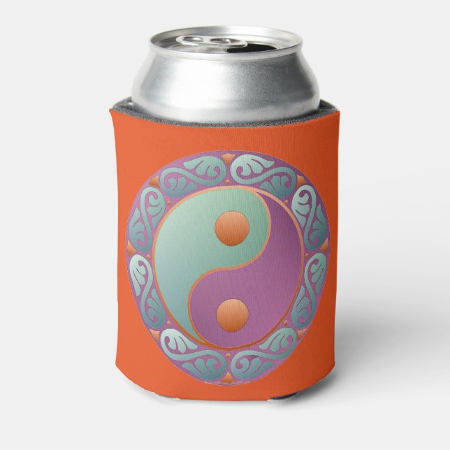 Yin Yang Medallion Violet Turquoise Dosenkühler (Kanne Rückseite)