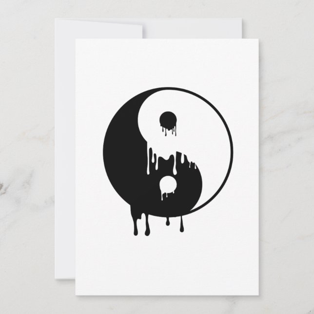 Yin Yang Melting Harmony Taoismus Meditation Gesch Einladung (Vorderseite)