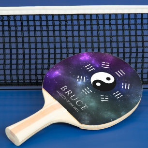 Yin Yang mit Bagua Trigram Symbols I-Ching Tischtennis Schläger