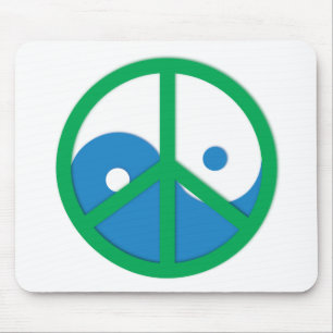 Yin-Yang mit Friedenszeichen Mousepad