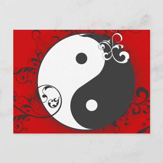 Yin-Yang mit Scrollen Postkarte (Vorderseite)