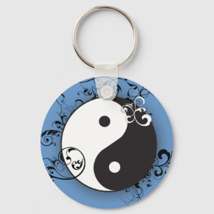 Yin-Yang mit Scrollen Schlüsselanhänger