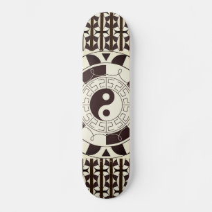 Yin Yang Motif Skateboard Deck