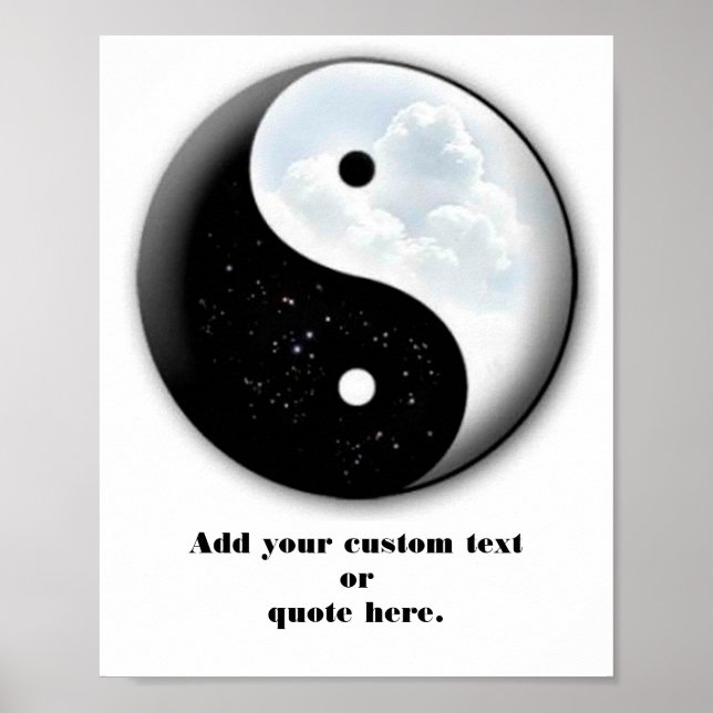 Yin & Yang motivierend Sterne und Wolken Poster (Vorne)