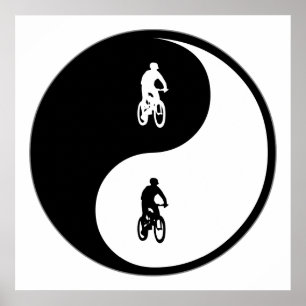 Yin Yang Mountain Biking Poster