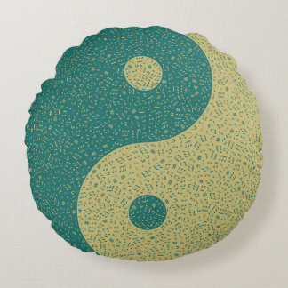 Yin Yang Music Notes Rundes Kissen