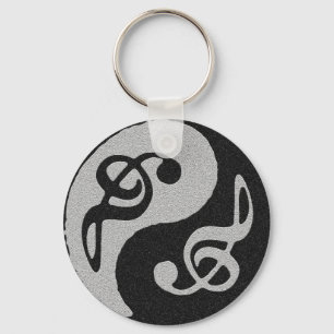 Yin Yang-Musikklatschnote Schlüsselanhänger