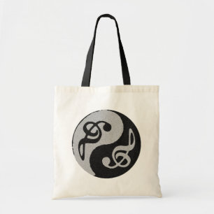 Yin Yang-Musikklatschnote Tragetasche