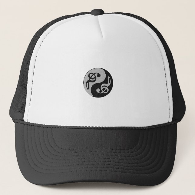 Yin Yang-Musikklatschnote Truckerkappe (Vorderseite)