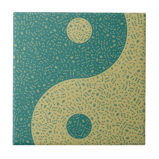 Yin Yang Musiknoten Fliese