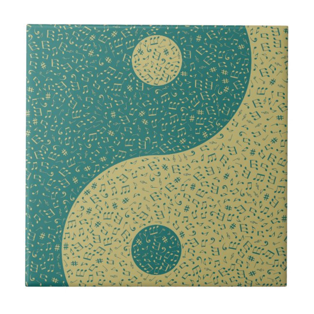 Yin Yang Musiknoten Fliese (Vorderseite)