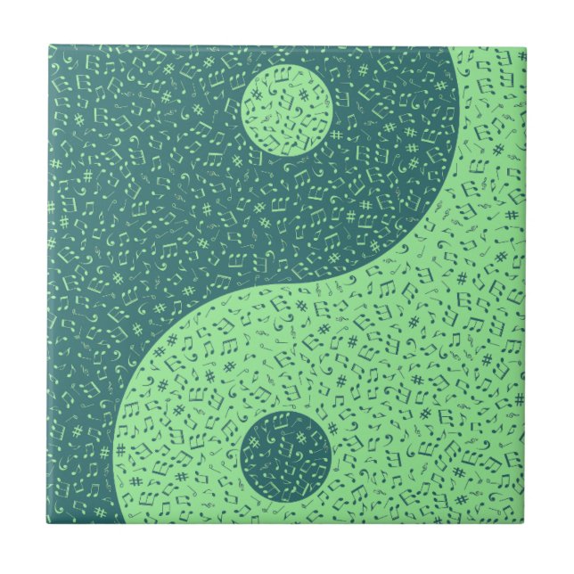 Yin Yang Musiknotens Fliese (Vorderseite)