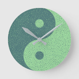 Yin Yang Musiknotens Runde Wanduhr