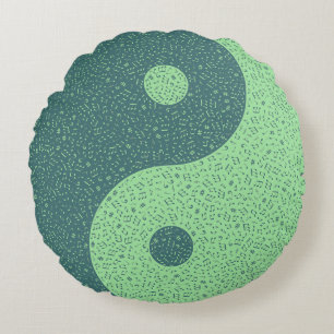Yin Yang Musiknotens Rundes Kissen