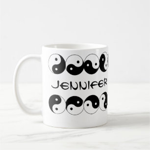 Yin Yang Namen, die Symbole drehen Kaffeetasse