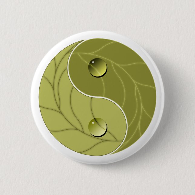 Yin Yang Natur Button (Vorderseite)