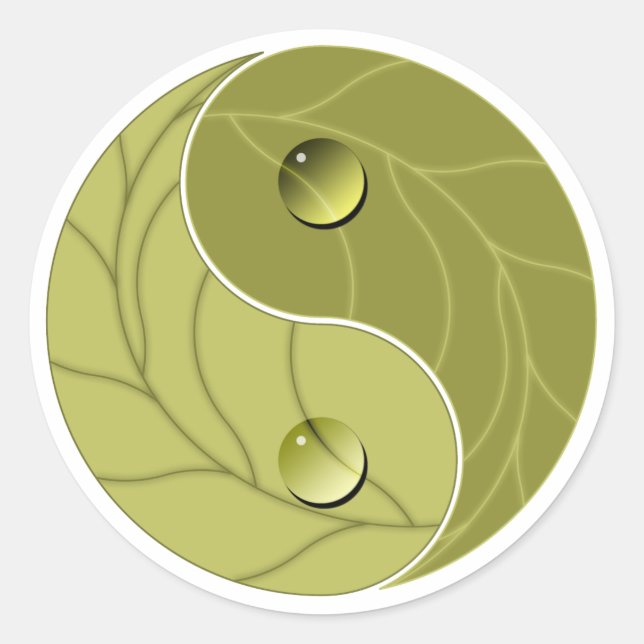 Yin Yang Nature Runder Aufkleber (Vorderseite)