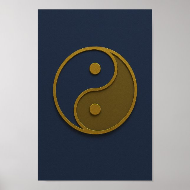 Yin Yang Navy Bronze Poster (Vorne)