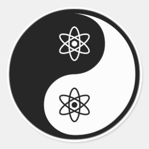Yin Yang nukleare Physik Runder Aufkleber
