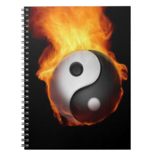 Yin Yang on Fire Notebook Notizblock