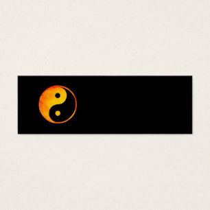Yin Yang orange und gelbes Aquarell auf Schwarzem