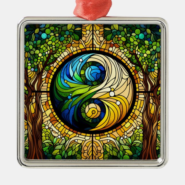 Yin Yang Ornament Aus Metall (Vorne)