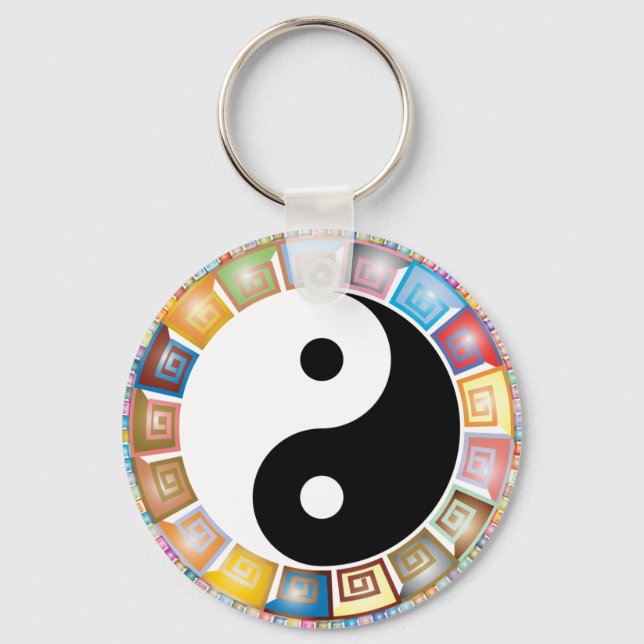 Yin-Yang-Ost-Asienphilosophie Schlüsselanhänger (Vorderseite)