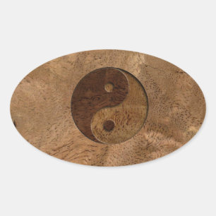 Yin Yang Ovaler Aufkleber