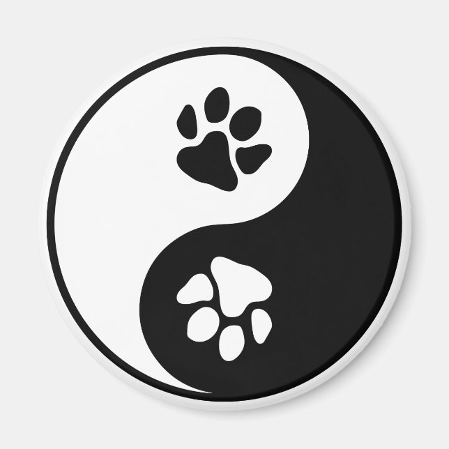 Yin Yang Paw (Custom Colors) Magnet (Vorne)