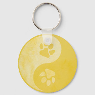 Yin Yang Paw Gold Schlüsselanhänger