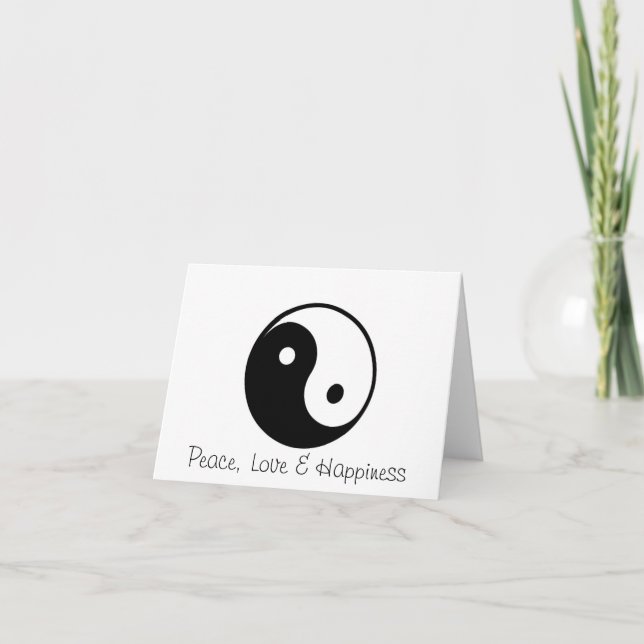 Yin Yang Peace Love and Happiness greeting card Karte (Vorderseite)
