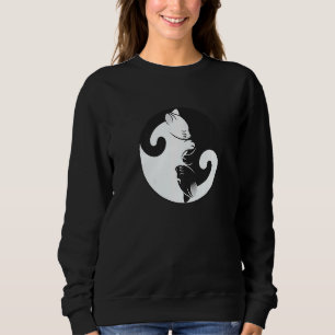 Yin Yang Peace Zen Cat Kitten Lover Interconnectio Sweatshirt