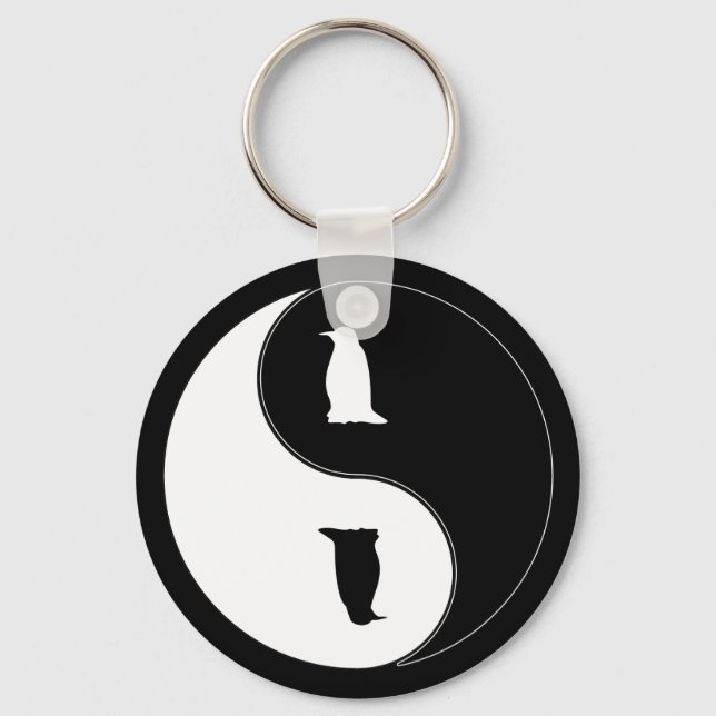 Yin Yang Penguin Schlüsselanhänger (Vorderseite)
