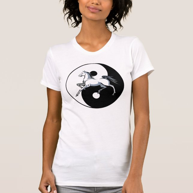 Yin Yang Pferdesymbol-Shirt T-Shirt (Vorderseite)