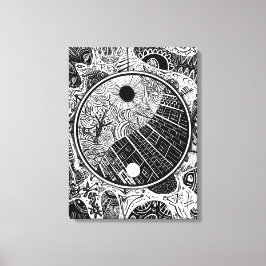 Yin Yang Phrame Leinwanddruck