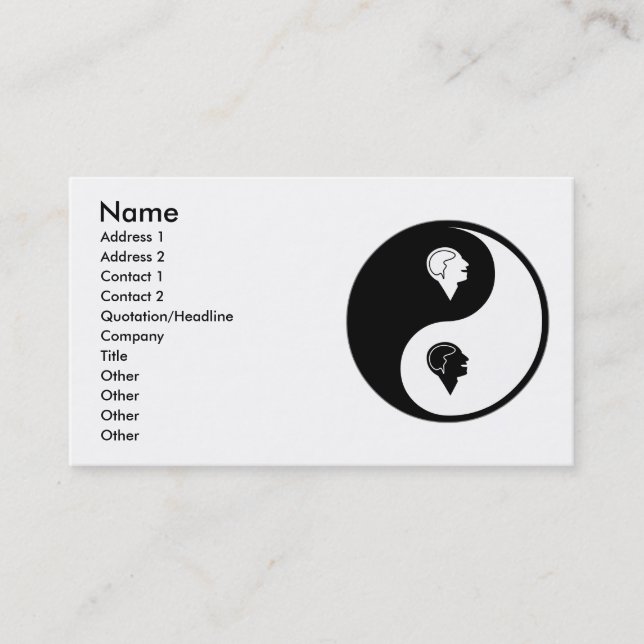 Yin Yang Psychologie Visitenkarte (Vorderseite)