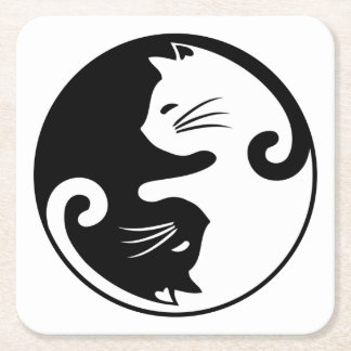 Yin Yang Rechteckiger Pappuntersetzer