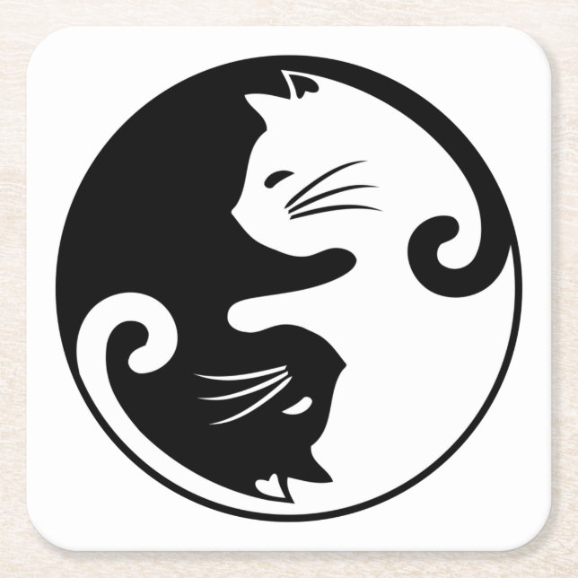 Yin Yang Rechteckiger Pappuntersetzer (Vorderseite)