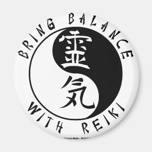 Yin Yang Reiki Kanji Magnet